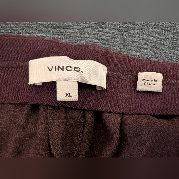 Vince *WINE COLORED* Pleated Wool Knit Wide Leg High Rise Trouser - Picture 8 of 9